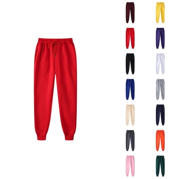 Sweat Pants for Mens 2026 Fall Winter Trendy Drawstring Elastic Waist Lined Jogging Sweatpants with Pockets Trousers