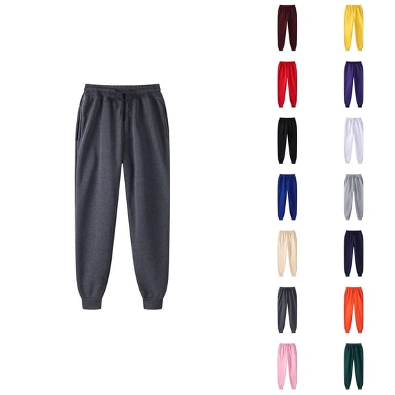 Sweat Pants for Mens 2026 Fall Winter Trendy Drawstring Elastic Waist Lined Jogging Sweatpants with Pockets Trousers