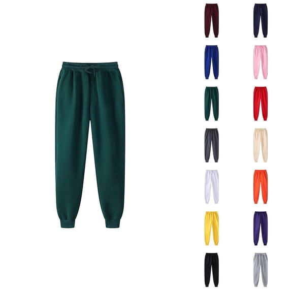 Sweat Pants for Mens 2026 Fall Winter Trendy Elastic Waist Drawstring Lined Jogger Sweatpants with Pockets Trousers