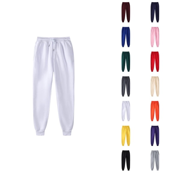 Sweat Pants for Mens 2026 Fall Winter Trendy Elastic Waist Drawstring Lined Jogger Sweatpants with Pockets Trousers