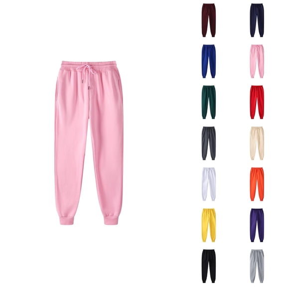 Sweat Pants for Mens 2026 Fall Winter Trendy Elastic Waist Drawstring Lined Jogger Sweatpants with Pockets Trousers