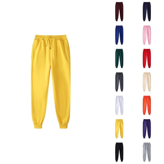 Sweat Pants for Mens 2026 Fall Winter Trendy Elastic Waist Drawstring Lined Jogger Sweatpants with Pockets Trousers