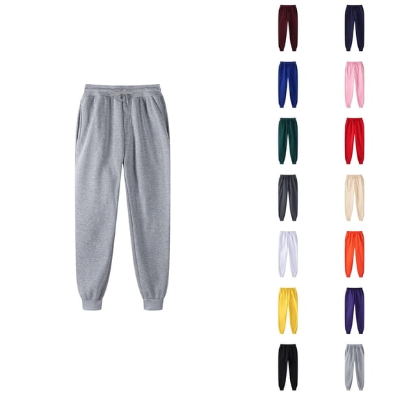 Sweat Pants for Mens 2026 Fall Winter Trendy Elastic Waist Drawstring Lined Jogger Sweatpants with Pockets Trousers