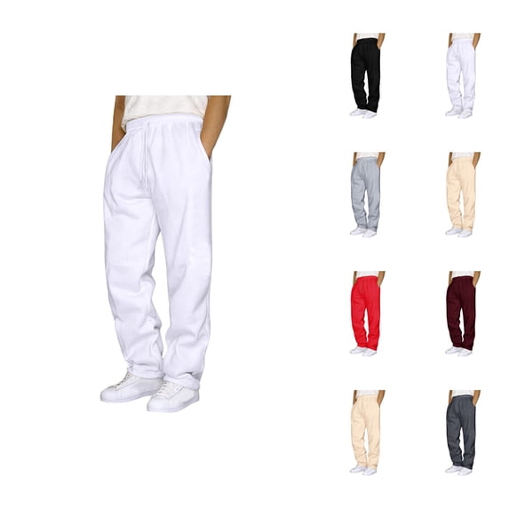 Sweat Pants for Mens 2026 Fashion Drawstring Elastic Waist Straight Leg Casual Pants Trousers with Pockets