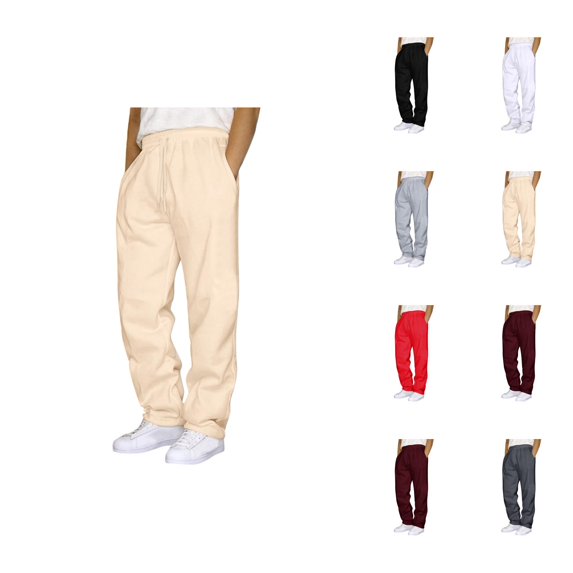 Sweat Pants for Mens 2026 Fashion Drawstring Elastic Waist Straight Leg Casual Pants Trousers with Pockets