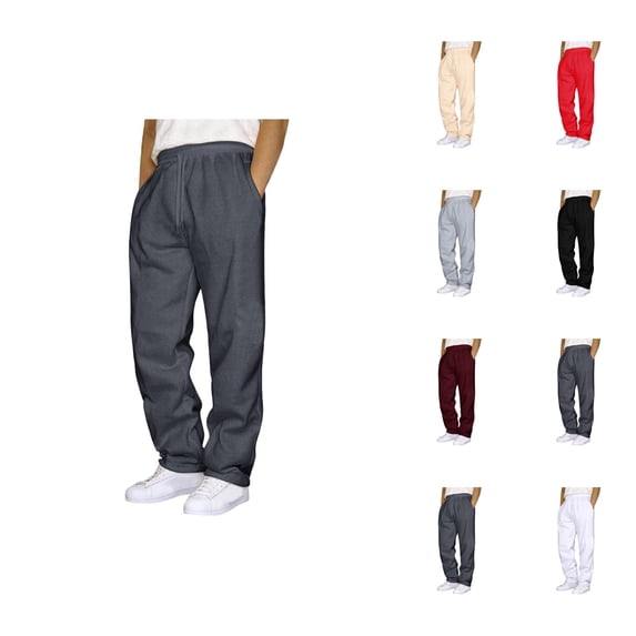 Sweat Pants for Mens 2026 Trendy Drawstring Elastic Waist Straight Leg Casual Pants Trousers with Pockets