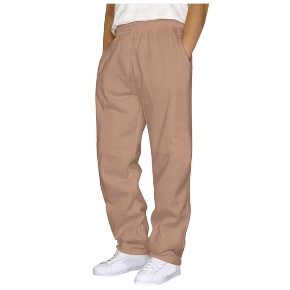 Sweat Pants for Mens Joggers Loose Stretchy Waist Athletic Gym Workout Joggers Relaxed Fit Sweat Pants with Pockets,Khaki,XXL