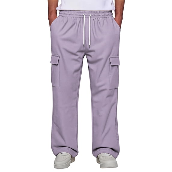 Sweat Pants for Mens Lounge Casual Joggers Workout Flared Loose Fit Gym Wide Leg Solid Oversized Relaxed Fit