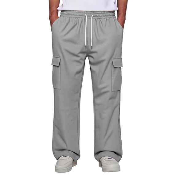 Sweat Pants for Mens Lounge Casual Joggers Workout Flared Loose Fit Gym Wide Leg Solid Oversized Relaxed Fit