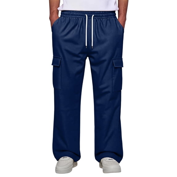 Sweat Pants for Mens Lounge Casual Joggers Workout Flared Loose Fit Gym Wide Leg Solid Oversized Relaxed Fit