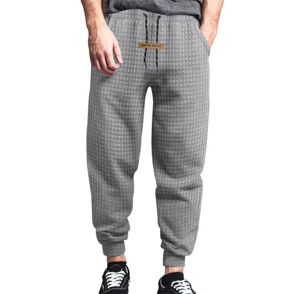 Sweat Pants for Mens Mens Casual Pants Men's Lace Up Solid Color Floral Foot Casual Pants