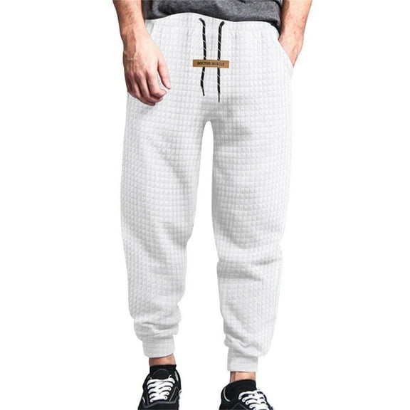 Sweat Pants for Mens Mens Casual Pants Men's Lace Up Solid Color Floral Foot Casual Pants
