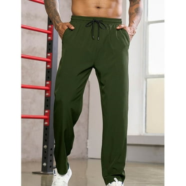 Sweat Pants for Mens Ofreoo Men's Solid Color Outdoors Frenum TightnessPockets Exercise Full Length Pants Early Access Deals