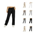 thumbnail image 1 of Women Sweatpants 2026 Fall Winter Fashion Elastic High Waist Drawstring Wide Leg Loose Casual Yoga Pants with Pockets, 1 of 9
