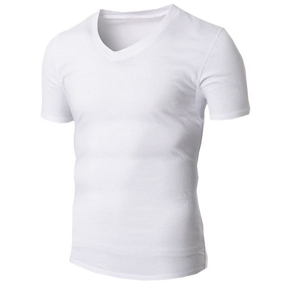 Sweat-Resistant Cotton Undershirt Regular Fit V-Neck. Stops Chest & Back Sweat