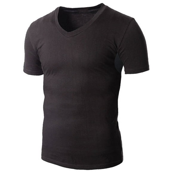 Sweat-Resistant Cotton Undershirt Regular Fit V-Neck. Stops Chest & Back Sweat