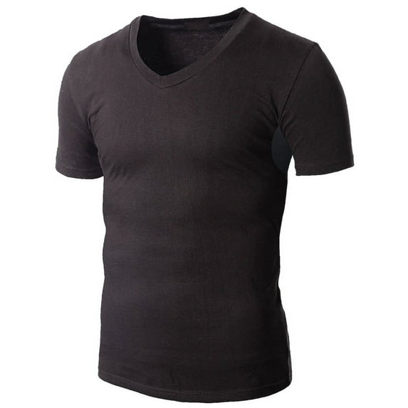 Sweat-Resistant Cotton Undershirt Regular Fit V-Neck. Stops Chest & Back Sweat