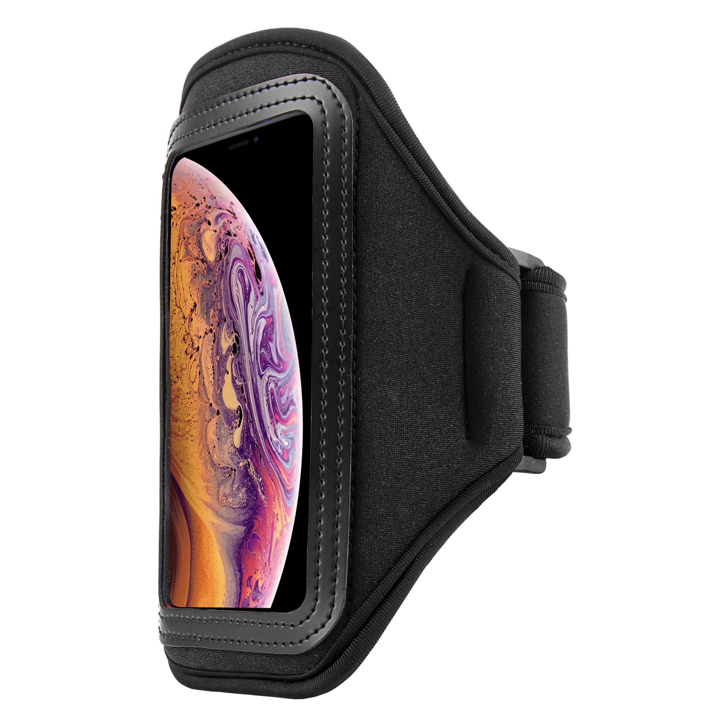 Sweat Resistant Waterproof Running Armband For iPhone XS / XR / X and Google Pixel 3 / 2 Sport Workout Case For Fitness And Workout (Black)
