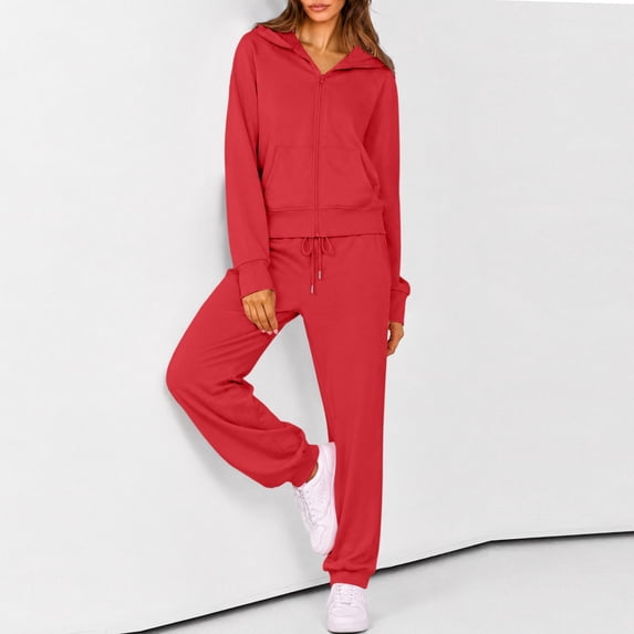 Sweat Sets for Women 2 Piece Zip Up Hoodie and Sweat Pants Set fall Jogger Sweatpants Long Sleeve Tracksuit S