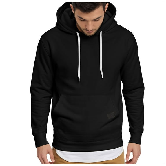 Sweat Shirts Mens Adult Gray Hoodie Men's Pullover Sweatshirt Hoodie Drawstring Collar Kanga Pocket Fashion Shirts