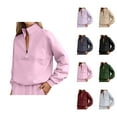thumbnail image 1 of Sweat Shirts For Womens Women's Solid Sweatshirt Women's Long Sleeve Half Zip Pullover Sweatshirt Casual Athletic Top Fashion Workout Shirt For Fall Winter Comfort, 1 of 5