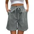 thumbnail image 1 of Sweat Shorts Women! Audhol Women's Solid Color Fashionable Casual High Waisted Loose Pocket Shorts Summer Shorts for Women Grey1 S, 1 of 8