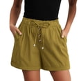thumbnail image 1 of Sweat Shorts Women, Audhol Womens Casual Wide Leg Shorts Drawstring Elastic Waist Summer Trendy Trouser Short with Pockets Cotton Shorts for Woman Khaki L, 1 of 5