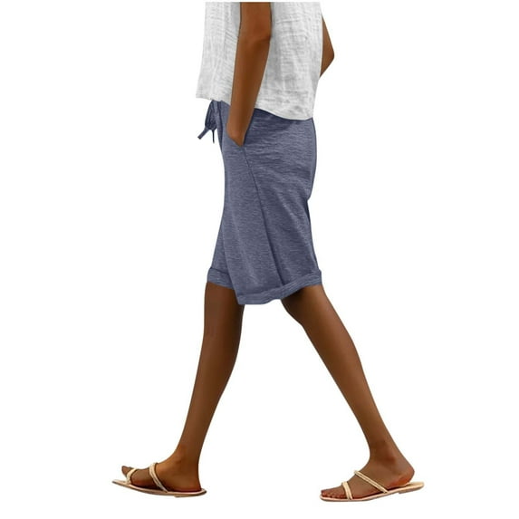 Sweat Shorts for Women with Pockets Bermuda Drawstring Gym Shorts Summer Casual Lounge Workout Running Shorts