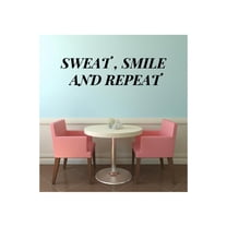 Sweat Smile and Repeat Quote Fitness Workout Success Motivation Quotes Wall Decal Healthy Lifestyle for Girls / Boys Gym Home Sports Room Decor Vinyl Wall Art Stickers Decoration Size (32x40 inch)