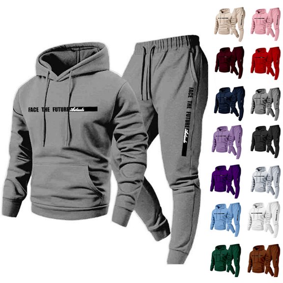 Sweat Suits Men Track Suits Jogging Suit Sweatsuits Sets 2 Piece Set Mens Outfit Clothing Hoodies Sweatpants Dark Gray 3XL