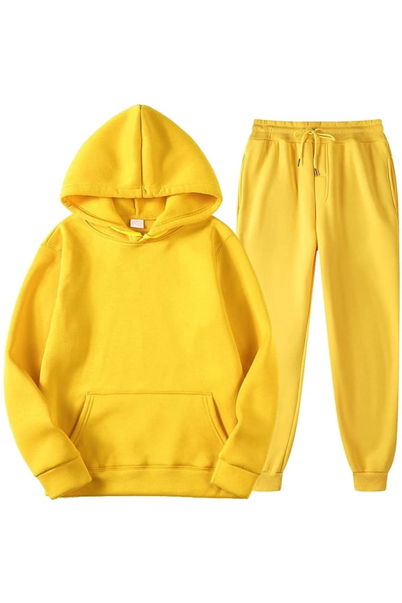 Sweat Suits Men Tracksuits 2 Piece Sets Athletic Jogging Suits Casual Outfits for Men Yellow S