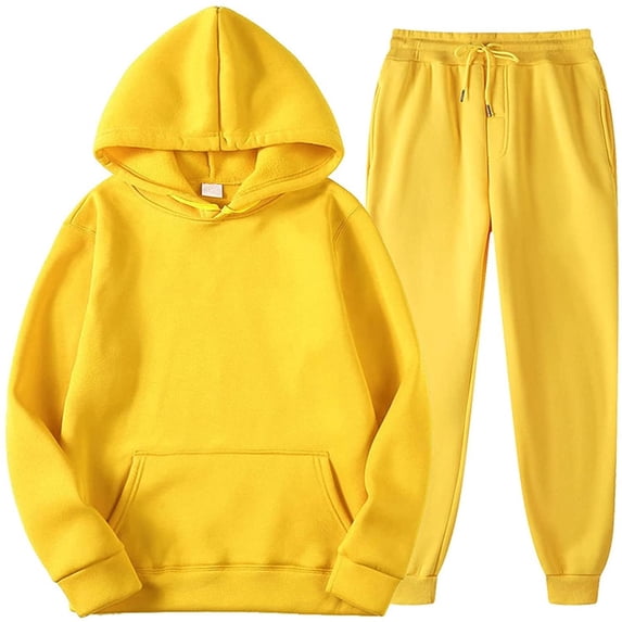 Sweat Suits Men Tracksuits 2 Piece Sets Athletic Jogging Suits Casual Outfits for Men Yellow XL