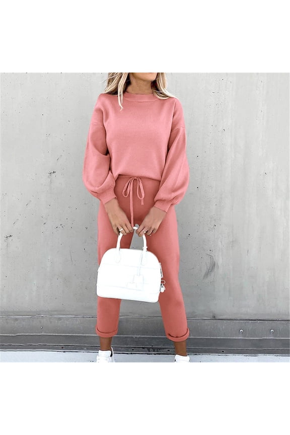 Sweat Suits for Women Clearance Jogging Suits Pullover Hoodie Tracksuit 2 Piece Pockets Sweatpants Sport Jogger Sweatsuit Solid Sports Hoodie Sportswear