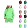 thumbnail image 1 of Sweat Suits for Girls Boys Solid Color Hoodie and Jogging Sweatpants 2 Piece Matching Track Suit Kids Hoodie Set, 1 of 3