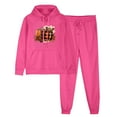 thumbnail image 1 of Sweat Suits for Women's 2 Piece Casual Printed Pocket Sweatshirt Long Sleeved Pants Set, 1 of 3
