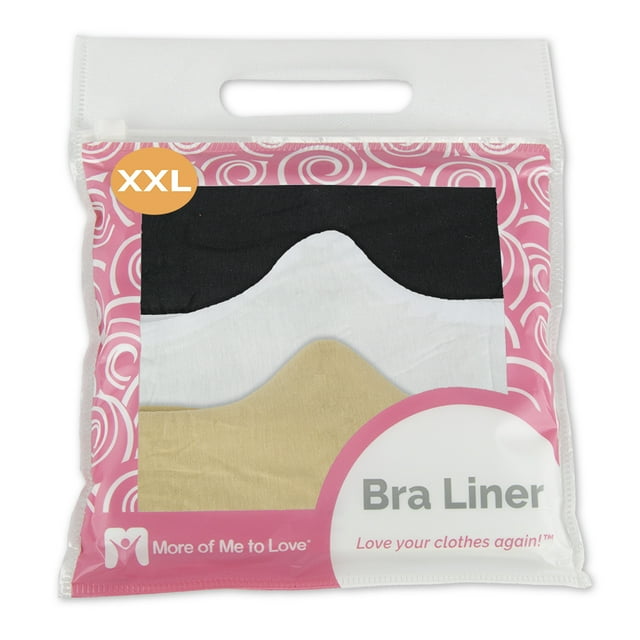 More of Me to Love XXLarge Cotton Bra Liners 3Pack, Sweat Wicking