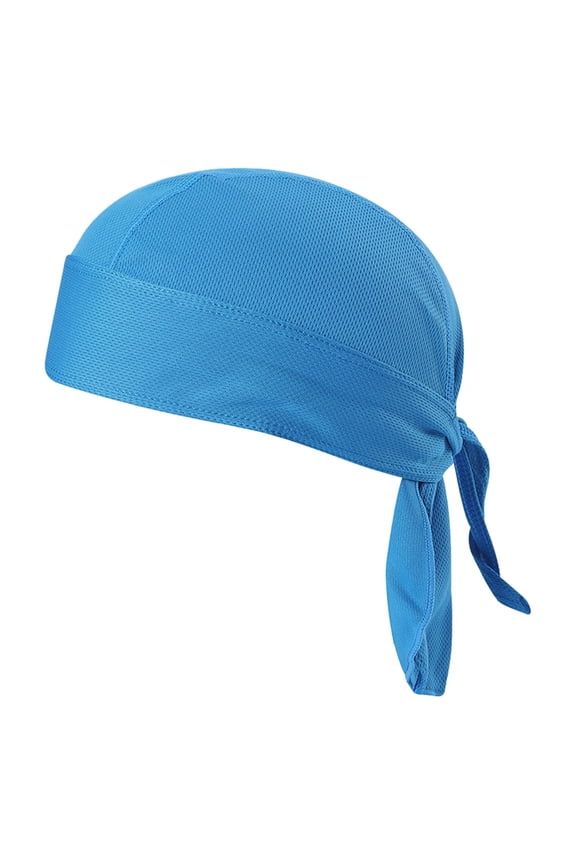 Sweat Wicking Beanie Cap Hat Skull Cap Pirate Hat Bandana Head Wrap for Men and Women Sky Blue