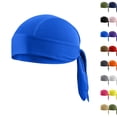 thumbnail image 1 of Sweat Wicking Do Rags Skull Caps, Cooling Hip Hop Hat, Beanie Durag Motorcycle Head Wrap Doo Rag Liner for Men Women Blue One Size, 1 of 3
