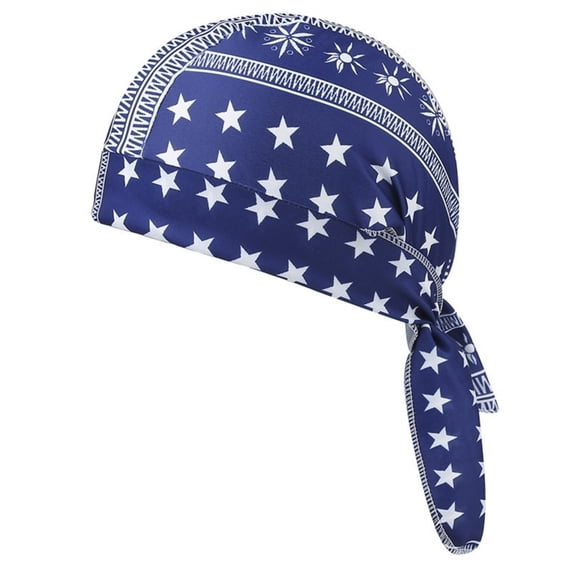 Sweat Wicking Doo Rag Cooling Dew Rag Helmet Liner Motorcycle Head Wrap Bandana Skull Caps Turban Headwear for Men and Women Navy One Size