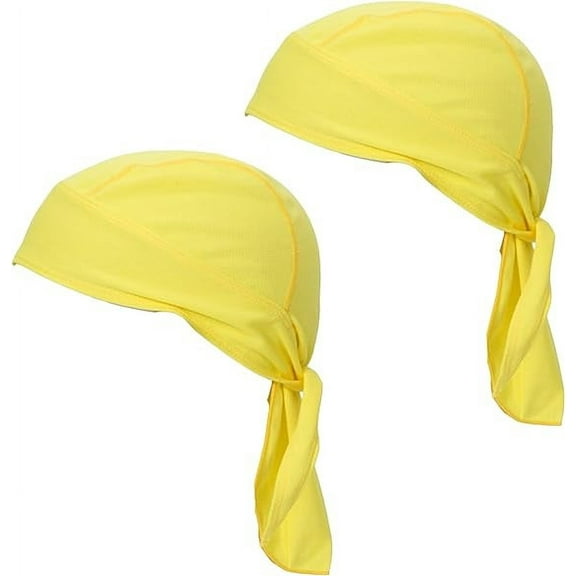 Sweat-Wicking Head Wrap Dew Rag Skull Cap Quick-Drying Helmet Liner Hats for Men and Women,2 Pack