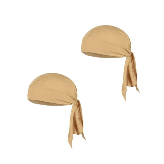 Sweat-Wicking Head Wrap Dew Rag Skull Cap Quick-Drying Helmet Liner Hats for Men and Women,2 Pack