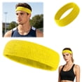 thumbnail image 1 of Sweat Wicking Sports Headband Quick Dry Stretch Workout Sweatband Non Slip Athletic Head Wrap For Running Yoga Gym Cycling Fitness(Yellow-18Cm), 1 of 6