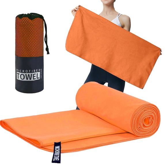 Sweat Workout Towels Compact Travel Towel Silky Smooth Towel Stain Resistant Towel Lightweight and Compact Towel Drying Towels Hand Towels for Bathroom Orange 29.9x59.8 Inch (1Pcs)