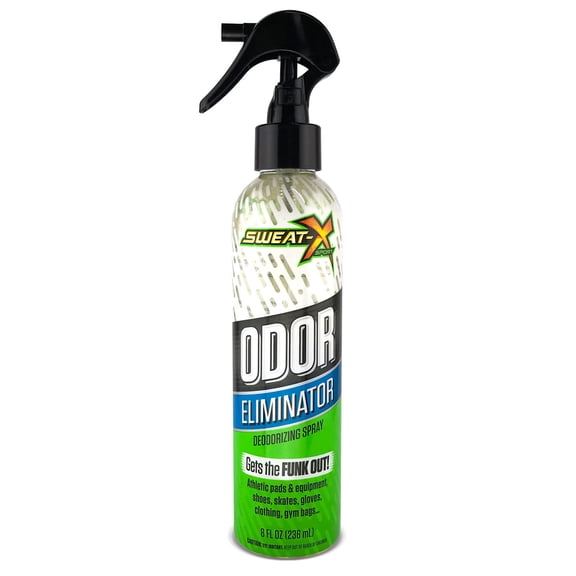 SWEAT X Odor Eliminator Spray - Fabric Deodorizer & Refresher for Clothes, Shoes & Sports Equipment - Odor Neutralizer Spray - Fabric Freshener - Active Fresh Scent, 8 fl oz