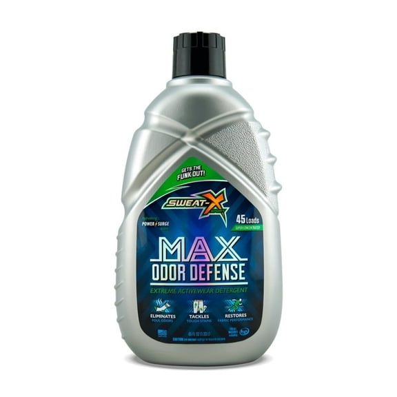 Sweat X Odor Defense Laundry Detergent, High Performance Sports Wash, 45 Loads, 1 Pack