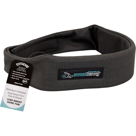 SweatHawg Adjustable Sports Headband - for Men and Women – Moisture-Wicking, Lightweight, and Absorbent Sweat Control. for Running, Workouts, and Sports Activities. Reusable, Washable