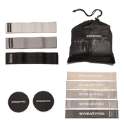 SweatPro Fitness Exercise & Toning Kit, Gray, 11-Piece for Men and Women