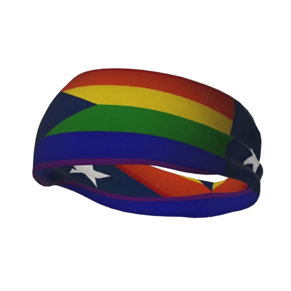 Sweatband Puerto-Rico-Flag Rainbow Gay Pride Workout Sport Headband For Men Women Football Cycling Running Yoga