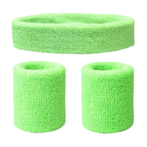 Sweatband Set 1 Headband And 2 Wristbands For Sports & More