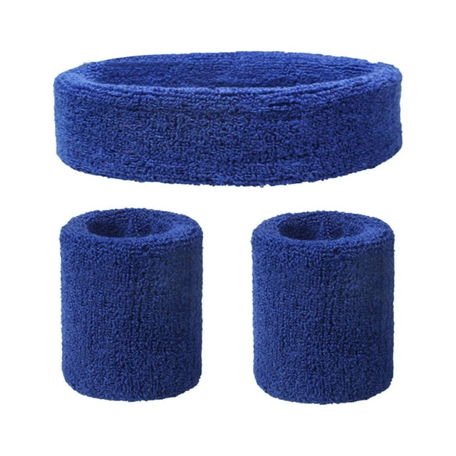 Sweatband Set 1 Headband And 2 Wristbands For Sports & More